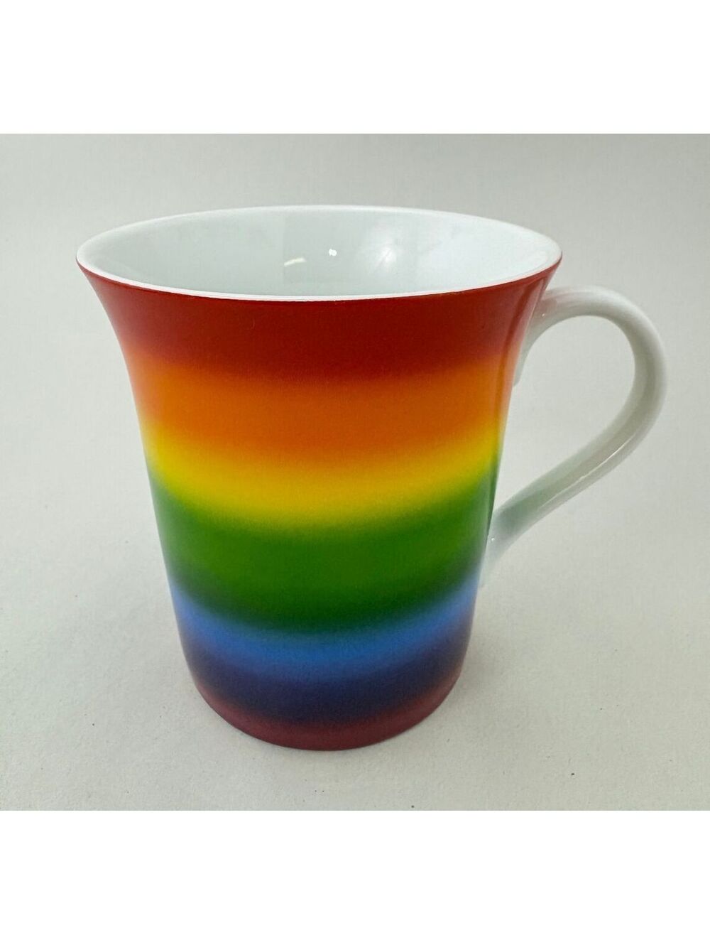 Könitz Rainbow Striped Porcelain Coffee Mug Made in Thailand